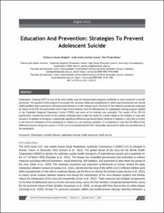 Portada Education And Prevention: Strategies To Prevent Adolescent Suicide