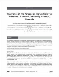 Portada Imaginaries Of The Venezuelan Migrant From The Narratives Of A Border Community In Cúcuta, Colombia