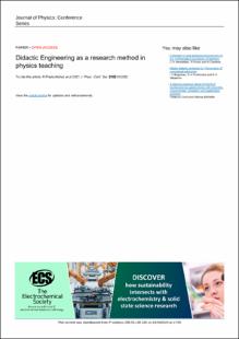 Portada Didactic Engineering as a research method in physics teaching
